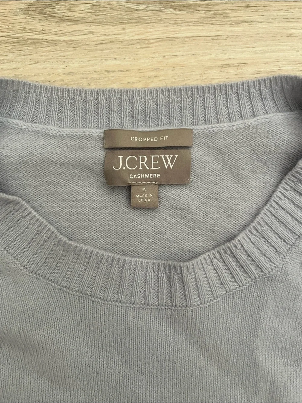 J. Crew Women’s Cashmere Shrunken Crewneck Sweater Light Blue - Size Small